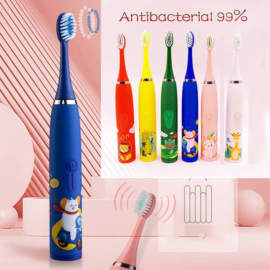 Children Electric Toothbrush Sonic Kids Boy Girl Cartoon Teeth Whitening Toothbrush USB Soft Bristle cepillo electrico dientes
