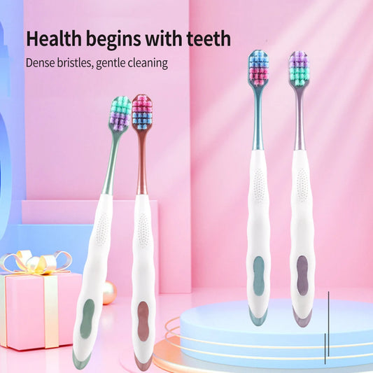 4pcs/pack Soft Fur Toothbrush Dual Color Large Brush Head Ultra Fine Toothbrushes for Adult Dental Tooth Brushes escova de dente